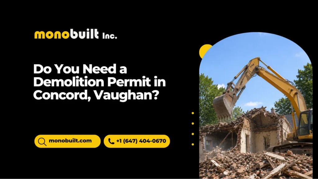 Demolition permit requirements for a building in Concord Vaughan